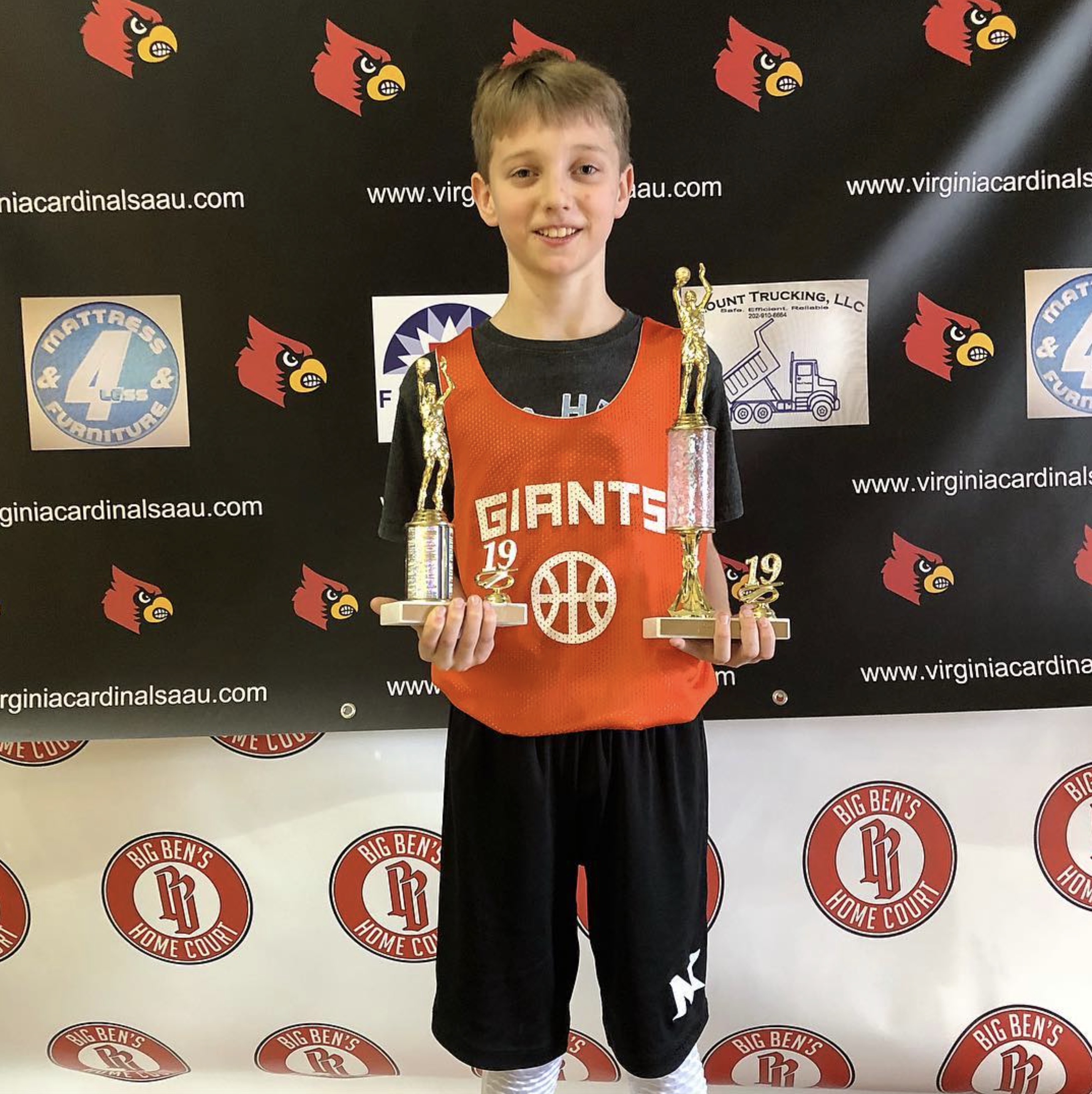 Will Ross at 6th grade with NKBA youth-team trophies